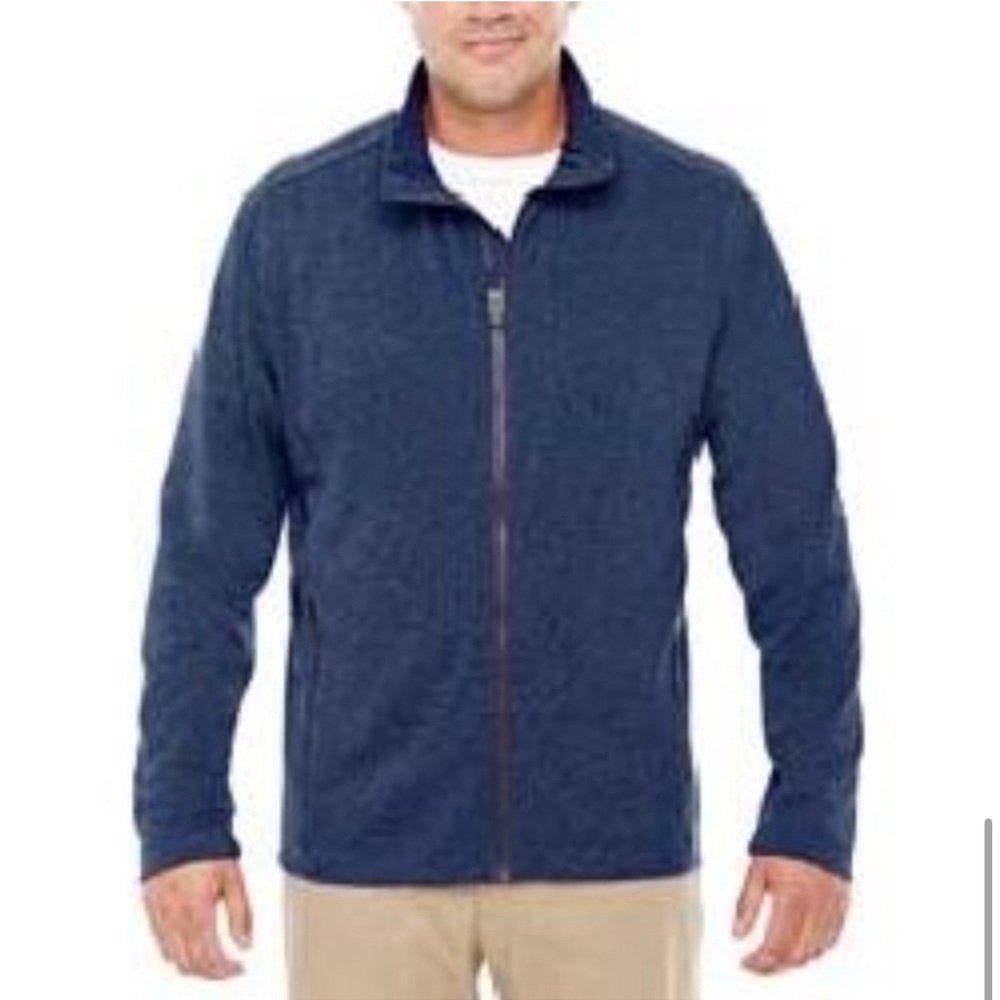 NEW! Devon & Jones Navy Herringbone Lightweight Full Zip Jacket